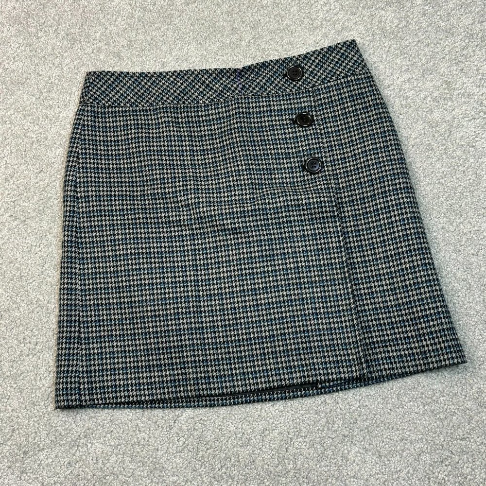 - LOFT Houndstooth Short Skirt for Fall Academia Classic Preppy US 2   - I1778